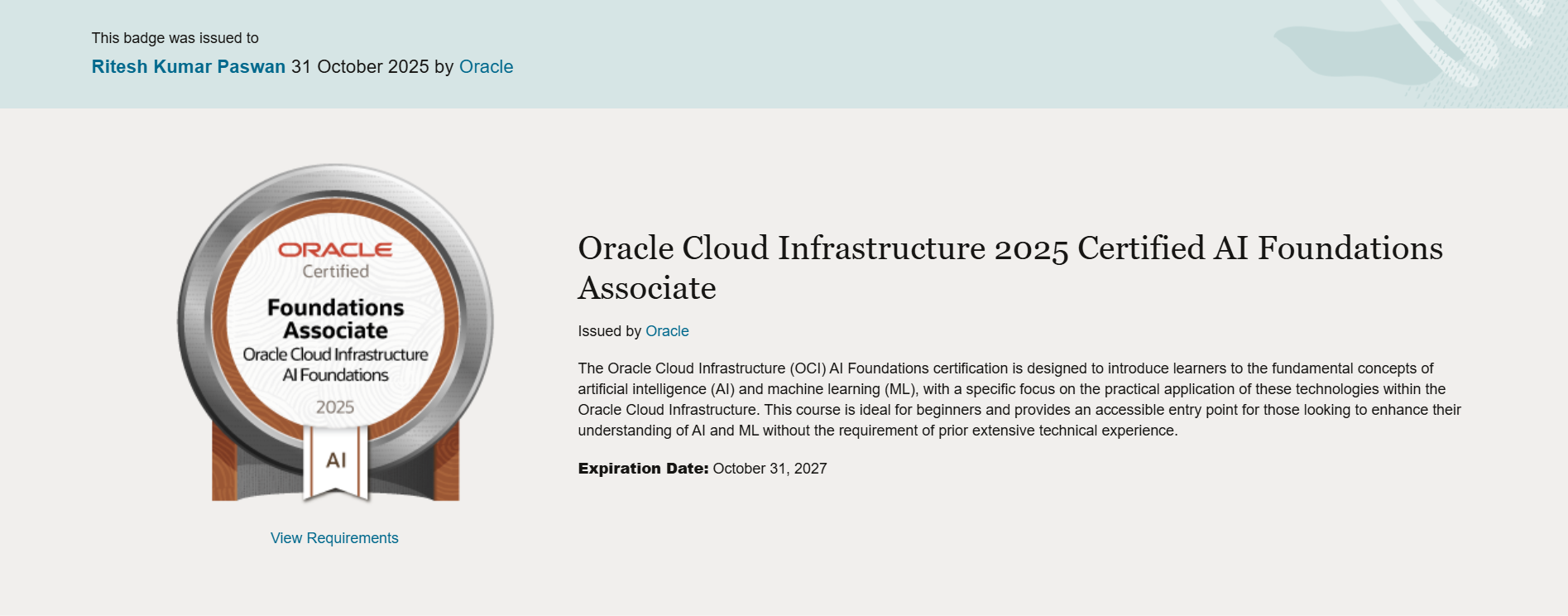 Oracle Cloud Infrastructure – AI Associate